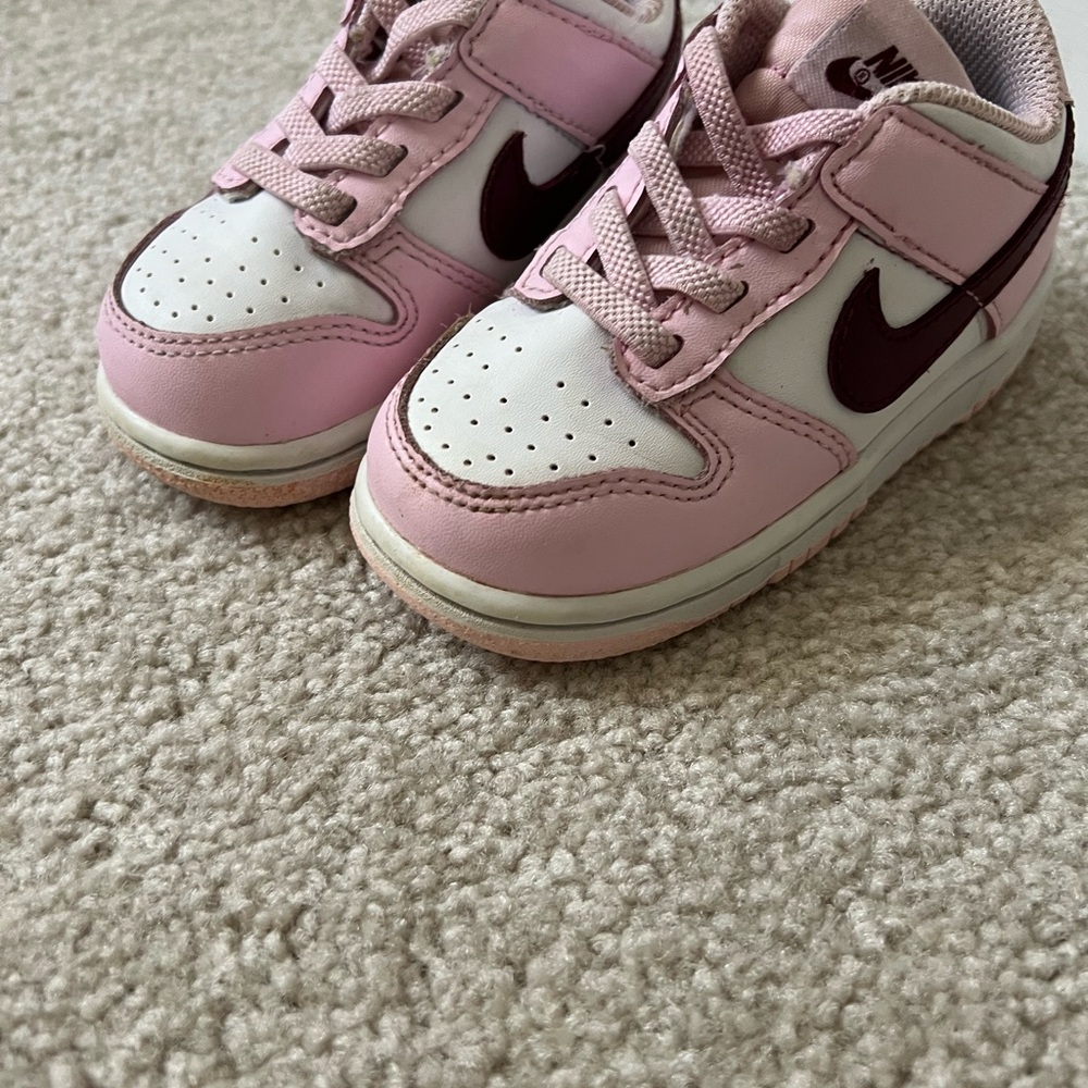 Baby Nike Dunk Low Pink and White 7